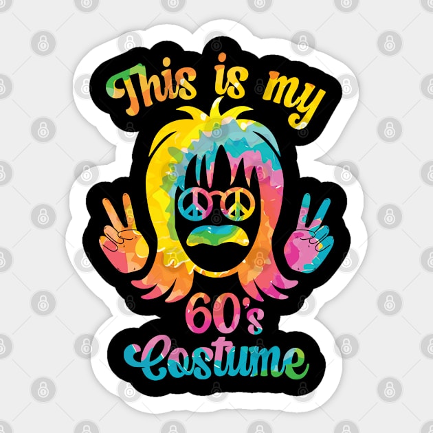 This Is My 60s Costume, 60s Outfit For Men & 1960s Tie Dye Sticker by auviba-design